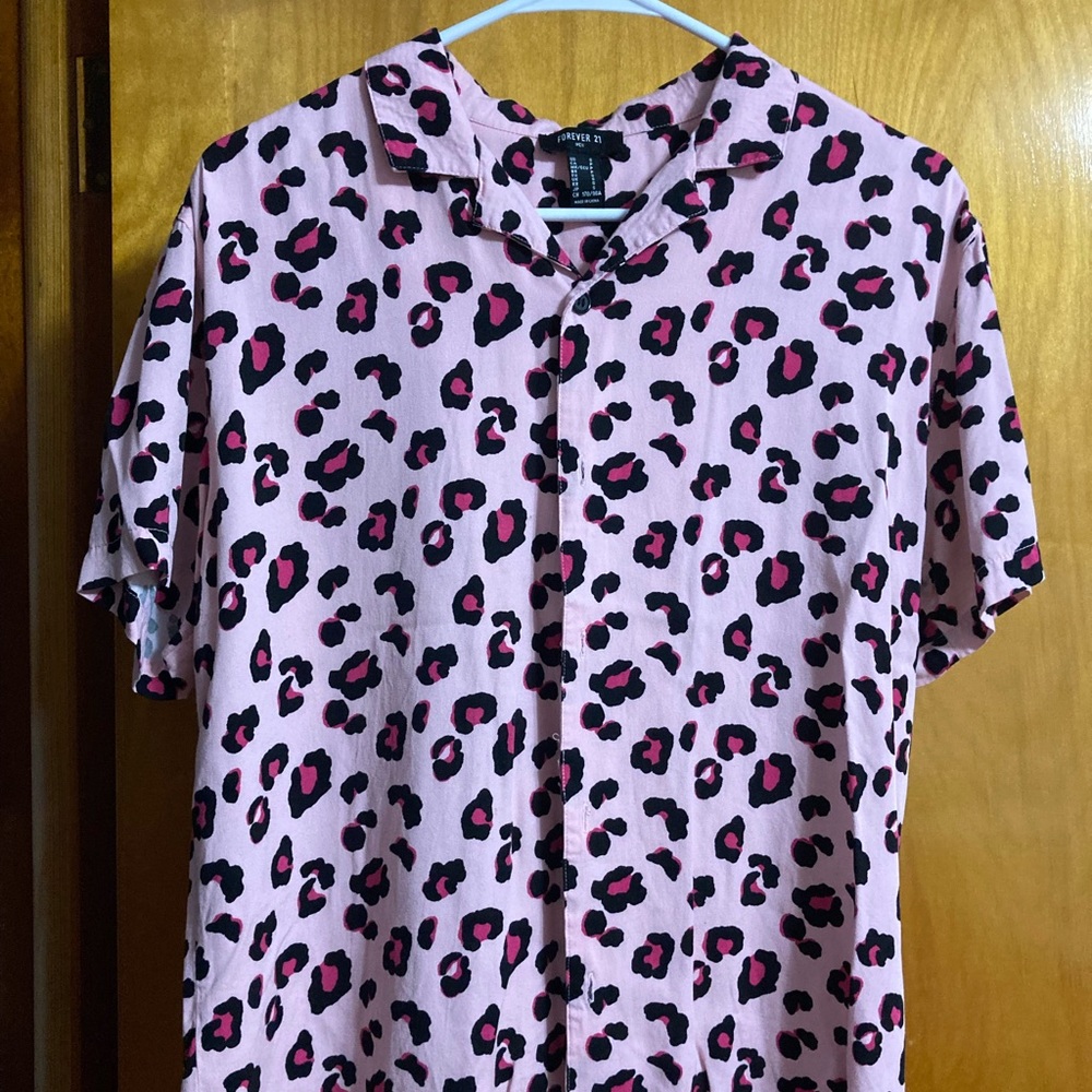 Forever 21 Pink Cheetah print shirt